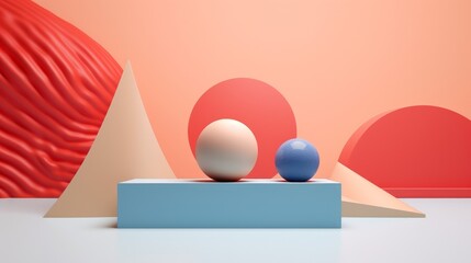 Abstract minimalistic mockup scene in D  AI generated illustration