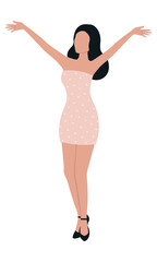 Fototapeta premium Pretty dancing woman on white background