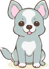 Cute Cartoon Dog Icon isolated