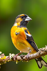 Fototapeta premium Black Headed Grosbeak on a branch