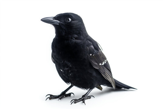 black bowerbird isolated on white