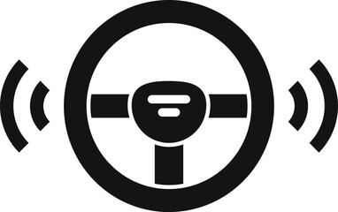 Steering wheel sensor icon simple vector. Safety control. Alert care