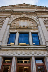Grand Courthouse Facade with Corinthian Columns, Low Angle