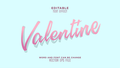 Editable text effect in happy valentines day cutout style