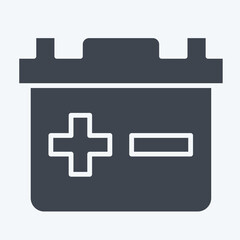 Icon Battery. related to Car ,Automotive symbol. glyph style. simple design editable. simple illustration