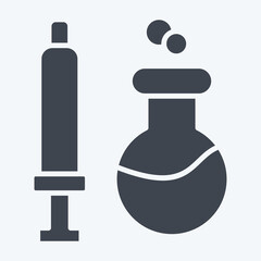Icon Chemical Syringes. related to Biochemistry symbol. glyph style. simple design editable. simple illustration