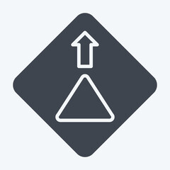 Icon Give Way. related to Road Sign symbol. glyph style. simple design editable. simple illustration