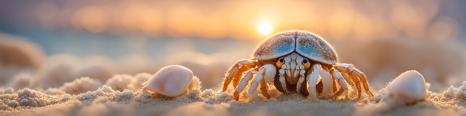 Fantasy Hermit Crab on the beach - obrazy, fototapety, plakaty