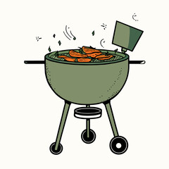 illustration of barbecue grill vector