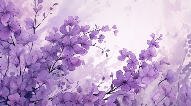 Close-up of intricate violet blooms on a soft lavender background, capturing the essence of tranquility.