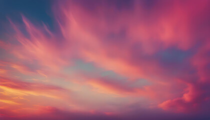 Naklejka na ściany i meble Colorful cloudy sky at sunset. Gradient color. Sky texture, abstract nature background