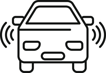 Vehicle safety icon outline vector. Control toll. Network alert traffic