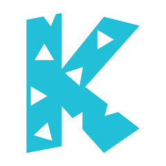 letter K in cartoon element