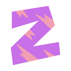 letter Z in cartoon element