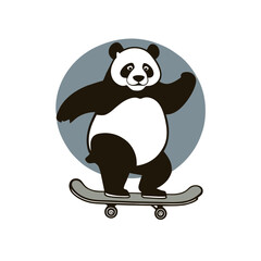 panda skateboard cartoon