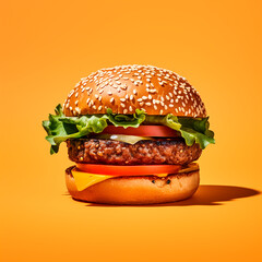 Imagen de una deliciosa hamburguesa generado por ia