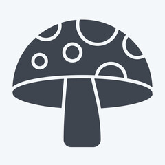 Icon Mushroom. related to Fruit and Vegetable symbol. glyph style. simple design editable. simple illustration