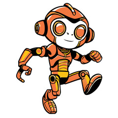 monkey cyborg robot cartoon style