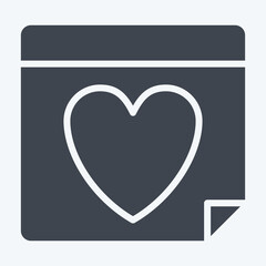 Icon Valentines Day. related to Valentine Day symbol. glyph style. simple design editable. simple illustration