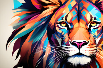 Power Empowerment: Feminine diversity expressed in lion cat jaguar leopard illustrations generative ai