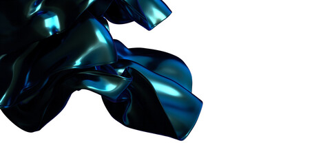 Oceanic Elegance: Abstract 3D Blue Wave Illustration for Calming Visuals