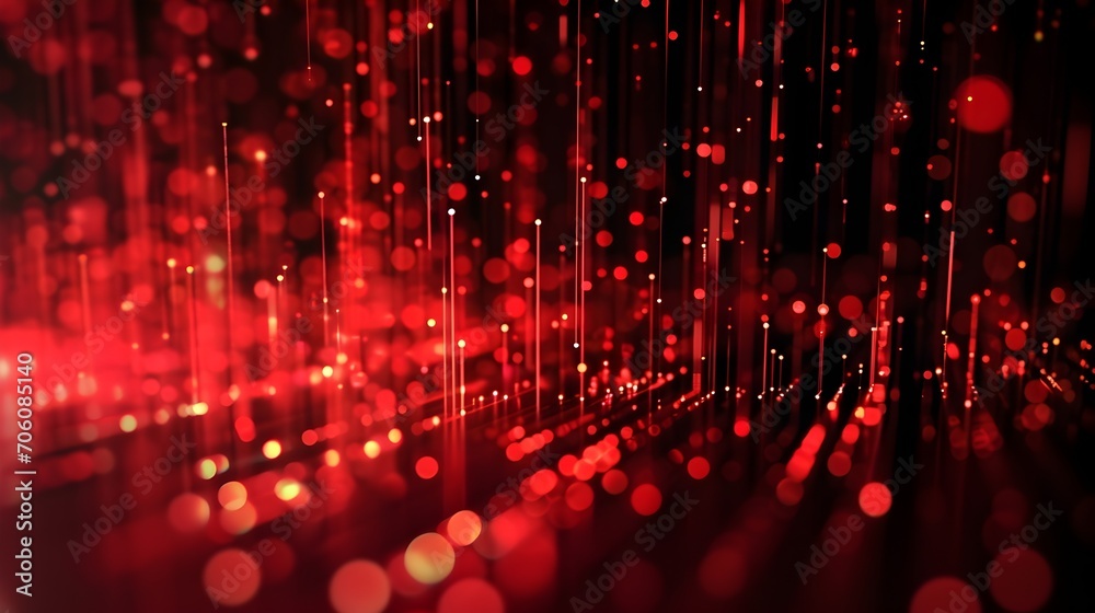 Wall mural red technology framework background. (generative ai).