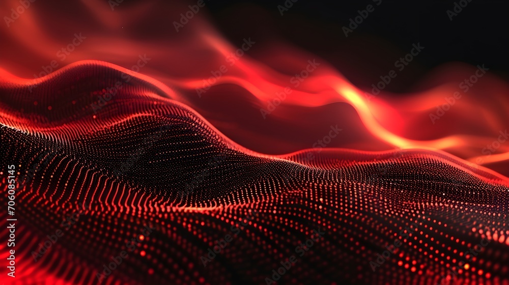 Wall mural red technology framework background. (generative ai).