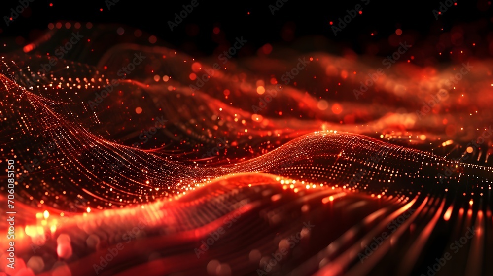 Canvas Prints red technology framework background. (generative ai).