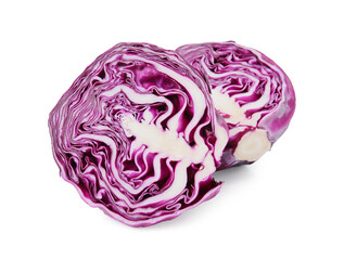 Fototapeta premium Cut fresh red cabbage isolated on white