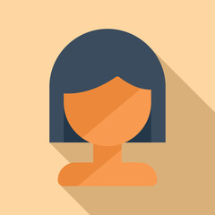 Female artist wig icon flat vector. Fashion head. Model fake style