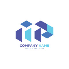 DP or PD logo template abstract of Door company