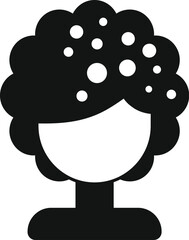 Cute model wig icon simple vector. Face fashion head. Style young long