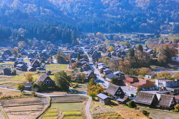 世界遺産白川郷の秋景色　岐阜県白川村