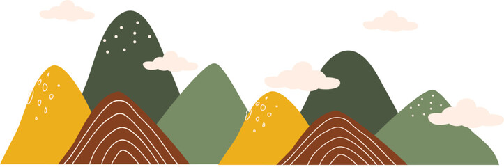 Colorful Hand Drawn Mountains