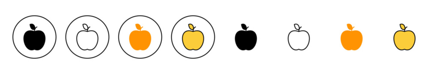Apple icon set vector. Apple sign and symbols for web design.