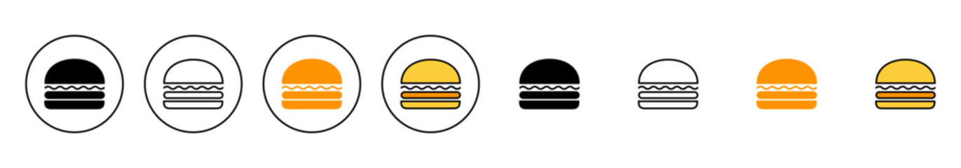 Burger icon set vector. burger sign and symbol. hamburger