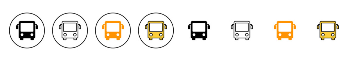 Bus icon set vector. bus sign and symbol. transport symbol