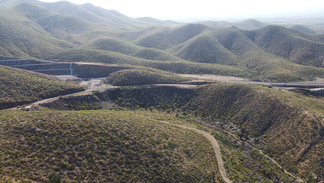 DRONE PHOTOGRAPHY ON A COOL MORNING ON THE HIGHWAY FROM LOS CABOS TO LA PAZ IN BAJA CALIFORNIA SUR MEXICO