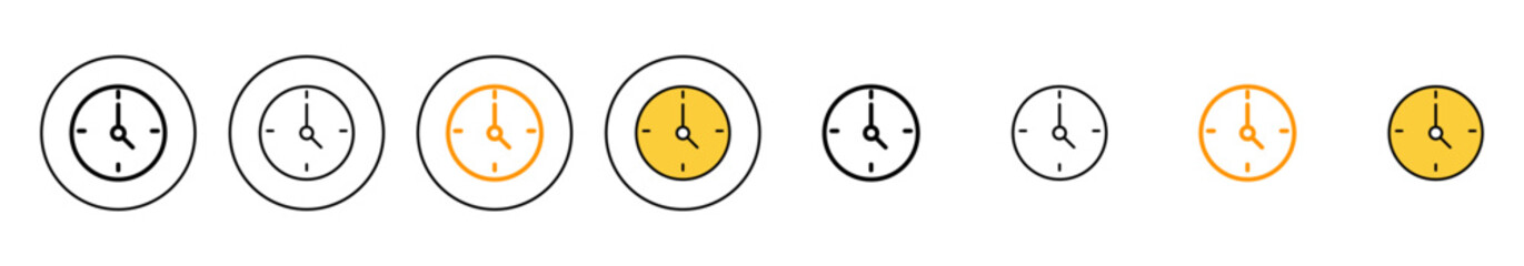 Clock icon set vector. Time sign and symbol. watch icon