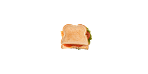 Delicious toast of dark bread with salmon, cheese, cucumber, and tomato in a blue plate, Healthy vegetarian food with transparent background