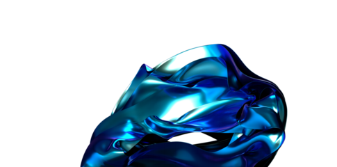 Oceanic Elegance: Abstract 3D Blue Wave Illustration for Calming Visuals
