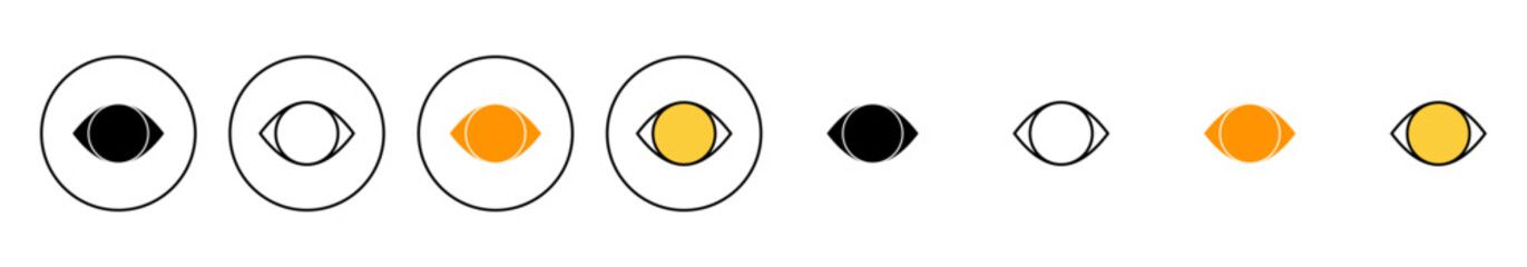 Eye icon set vector. Eye sign and symbol. Look and Vision icon.