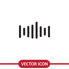  Sound wave vector icon simple flat illustration on white background..eps