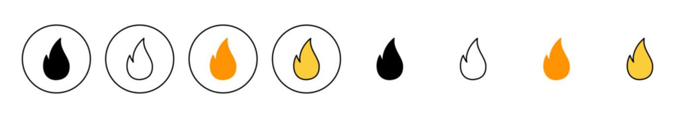 Fire icon set vector. fire sign and symbol