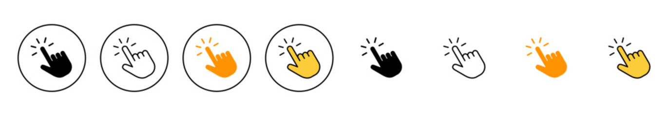 Hand click icon set  vector. pointer sign and symbol. hand cursor icon