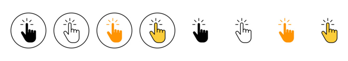 Hand cursor icon set vector. cursor sign and symbol. hand cursor icon clik