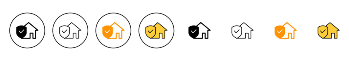 home insurance icon set  vector. home protection sign and symbol