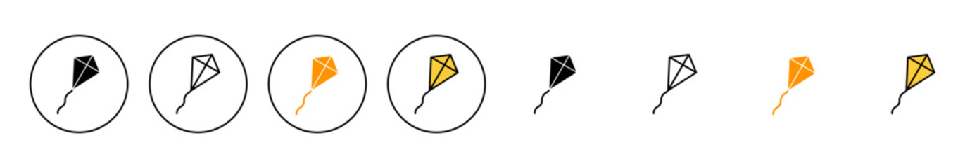 Kite icon set vector. kite sign and symbol