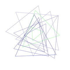 An abstract transparent triangle spiral burst design element.