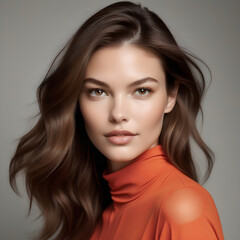 Naklejka premium Beautiful Woman Top Model Portrait